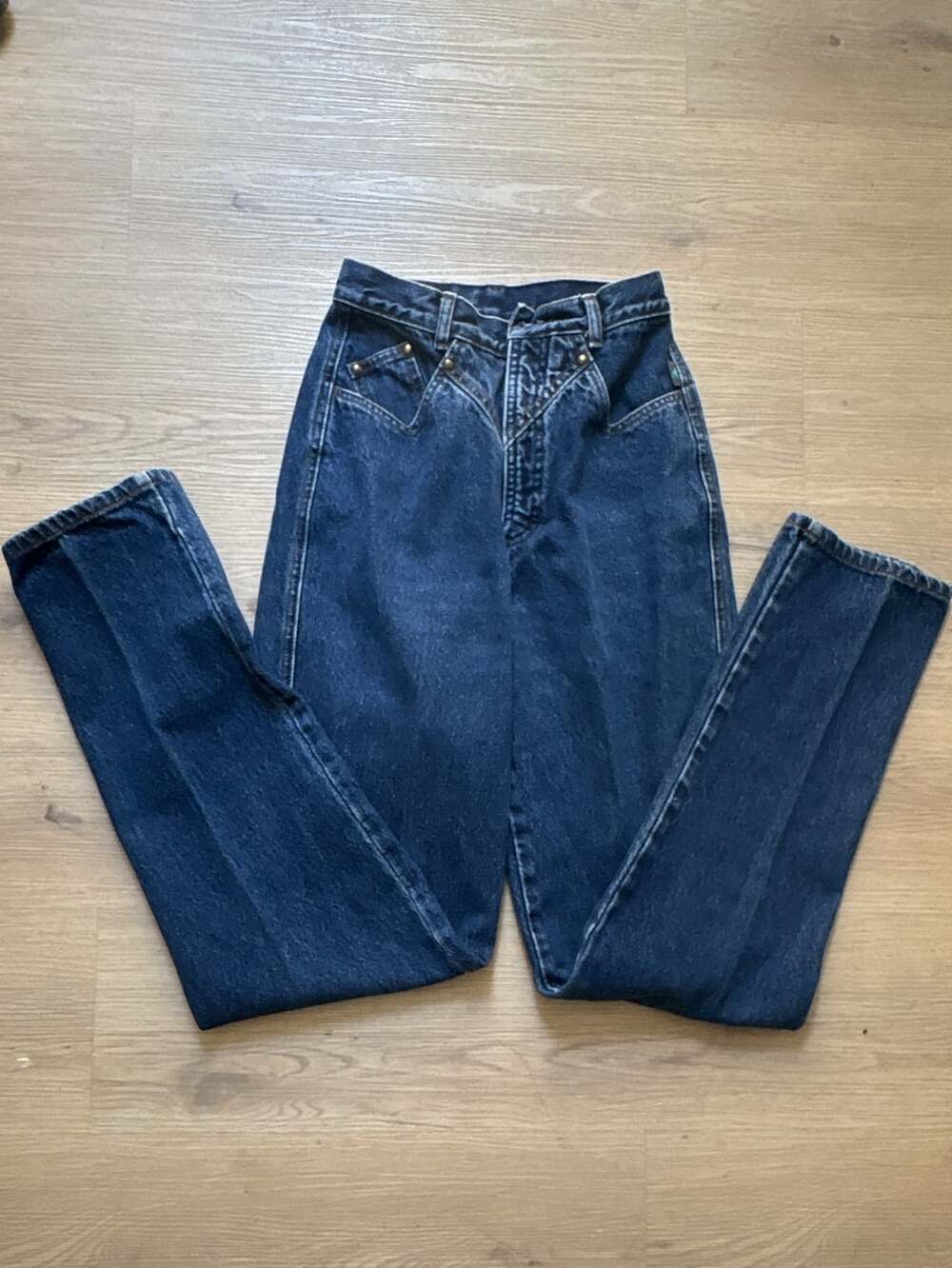 Vintage Rocky Mountain HighRise Waist Bareback Rodeo Denim Jeans Size 27/5